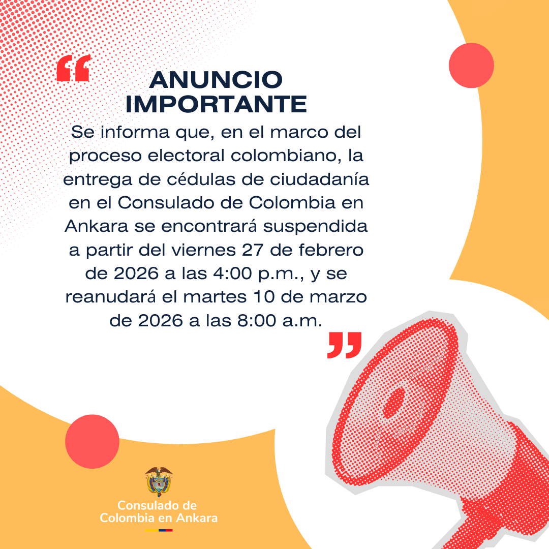 Suspensión entrega de Cédulas en Ankara