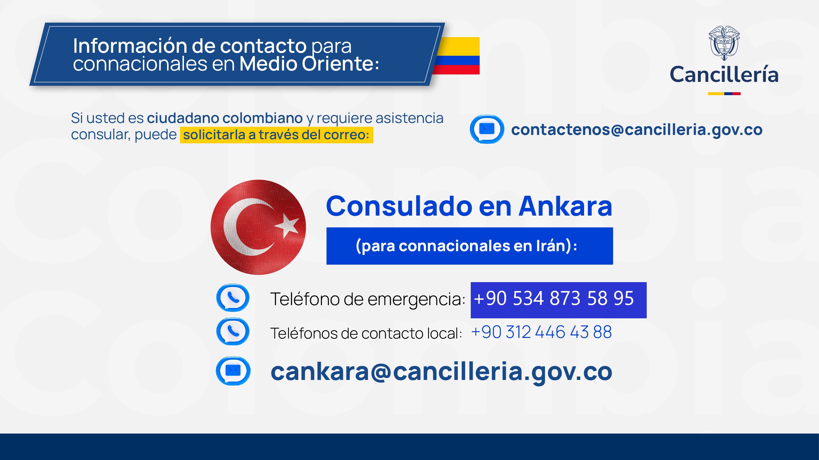 Recomendaciones generales para colombianos que se encuentren en Irán: