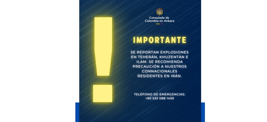 Aviso importante sobre la situación en Irán