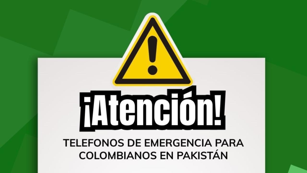 Canales de atención para colombianos en Pakistán