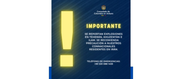 Aviso importante sobre la situación en Irán